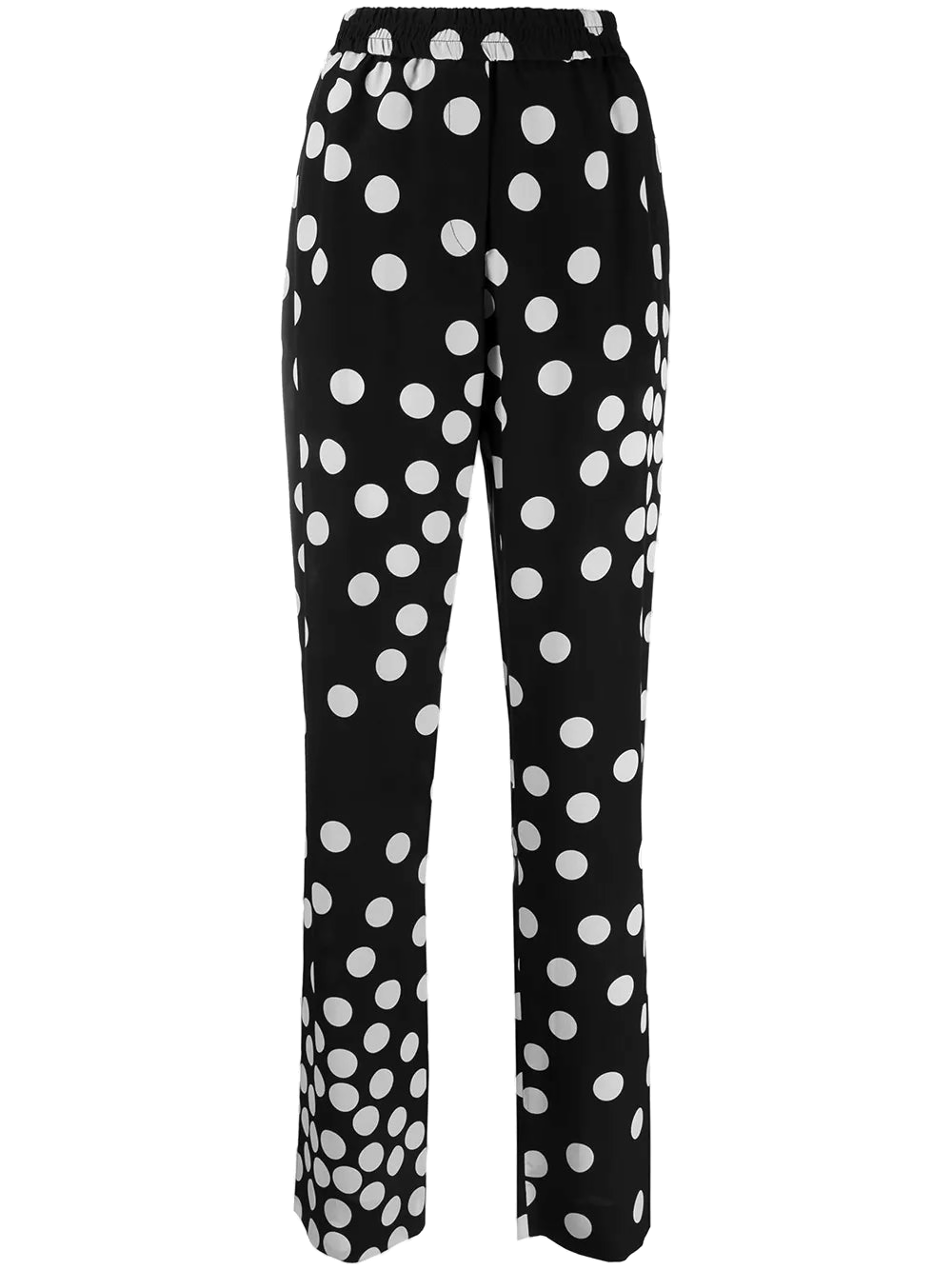 Polka-Dot Silk Trousers — Black