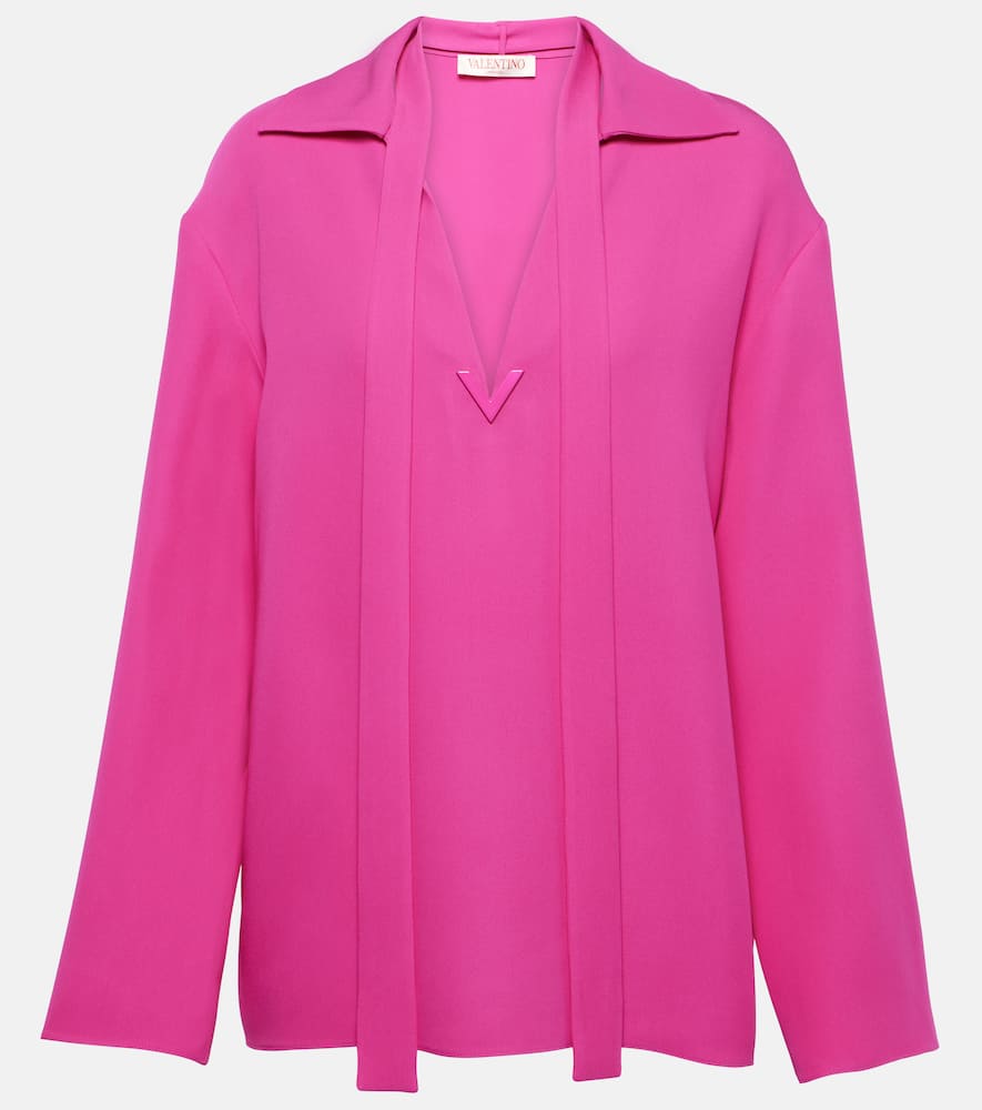 VGold tie-neck blouse