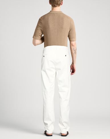 Man Pants White Size 40 Cotton, Lyocell, Elastane