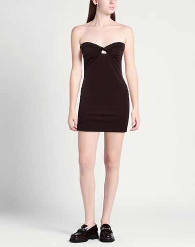 Woman Mini dress Chocolate brown Size 2 Viscose, Elastane