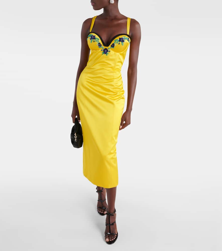 Iris embellished velvet midi dress