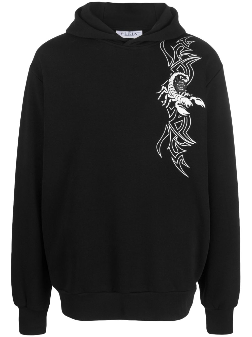 Scorpion graphic-print cotton hoodie - White