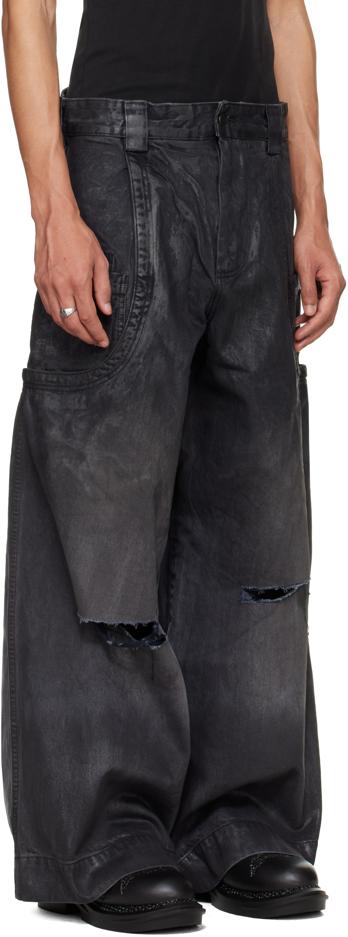 Black Sevar Rof Low Pocket Jeans