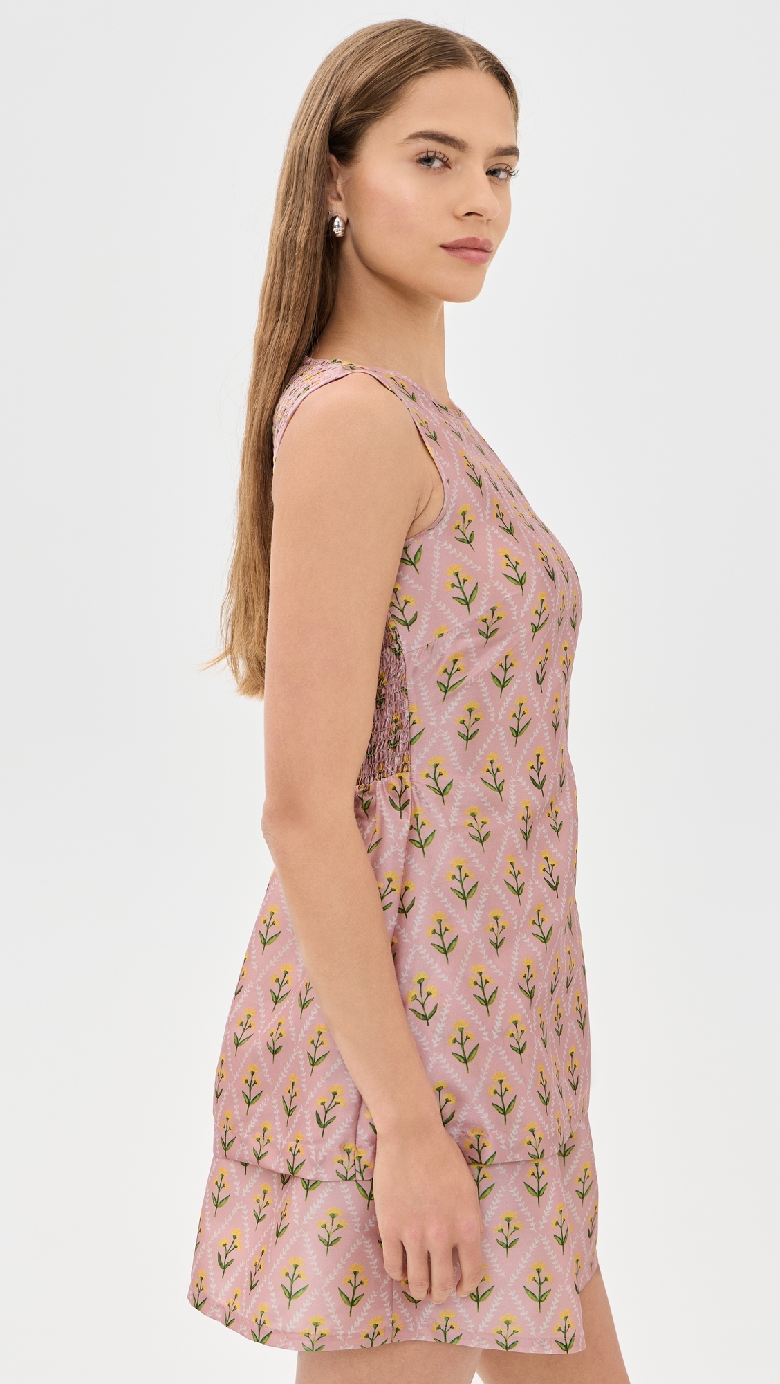 The Celine Top Blush Lattice Floral