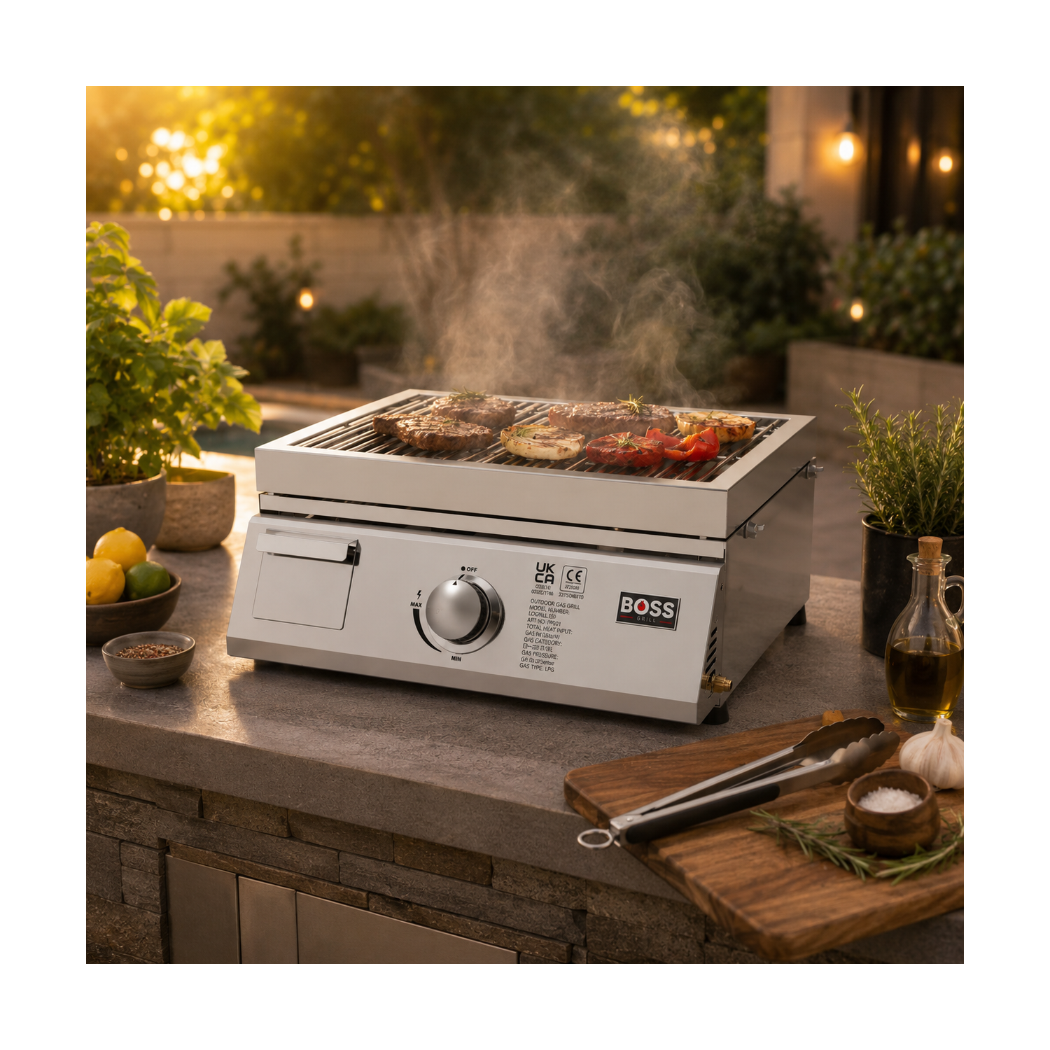 Boss Grill 3-in-1 Gas BBQ Griddle and Pizza Oven - Stainless Stee