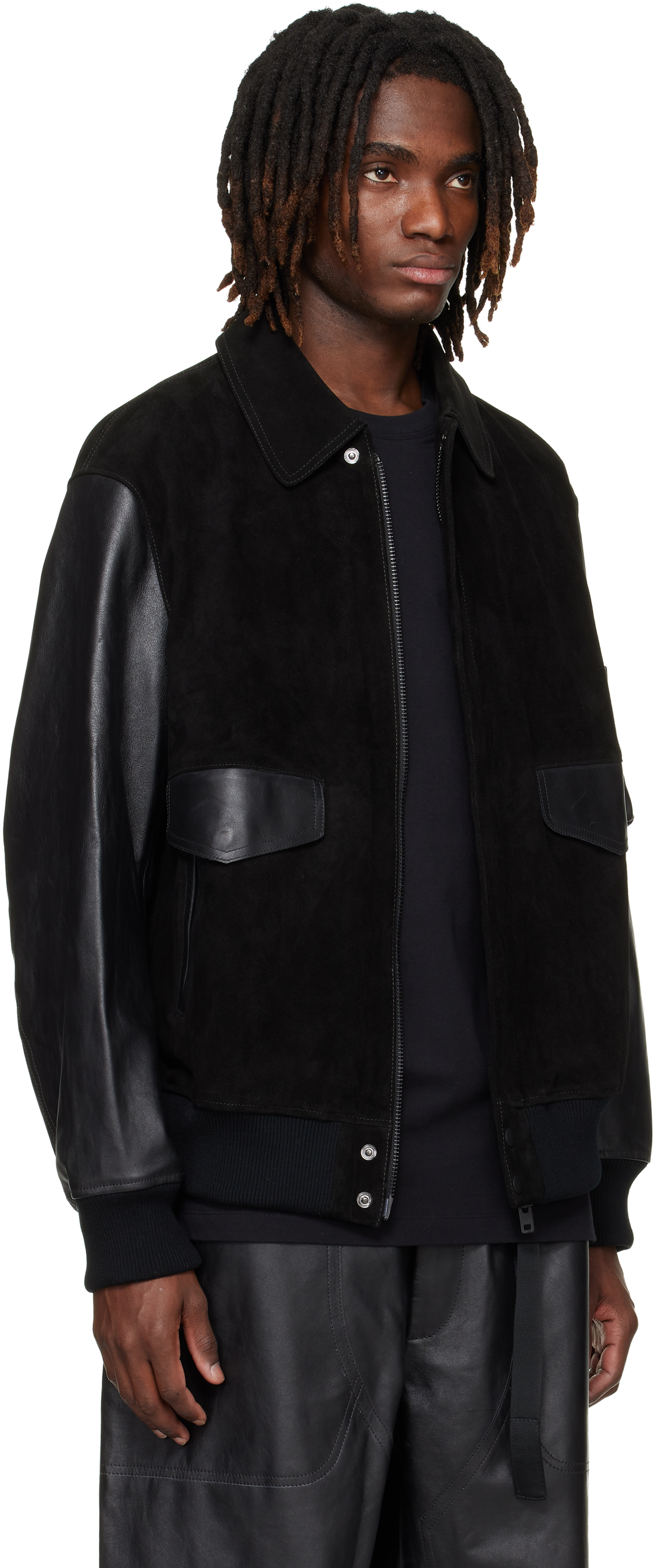 Black Mercedes-AMG F1 Edition Racing Leather Jacket