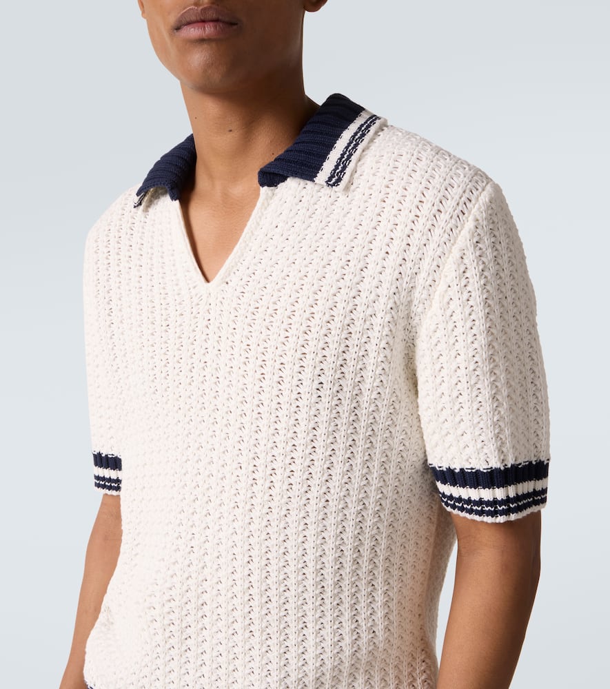 Swift crochet striped cotton polo shirt
