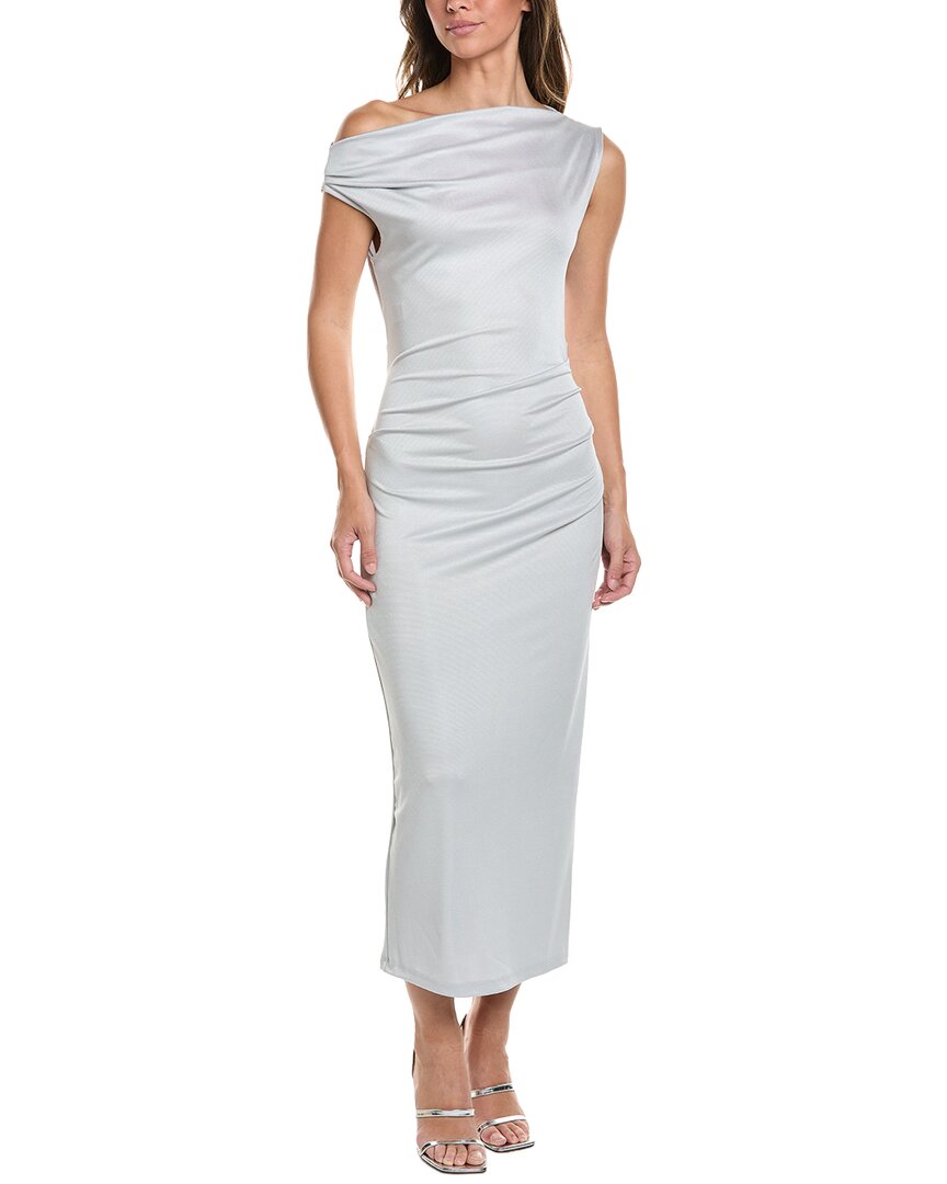 Off Shoulder Ruched Waist Midi Dress