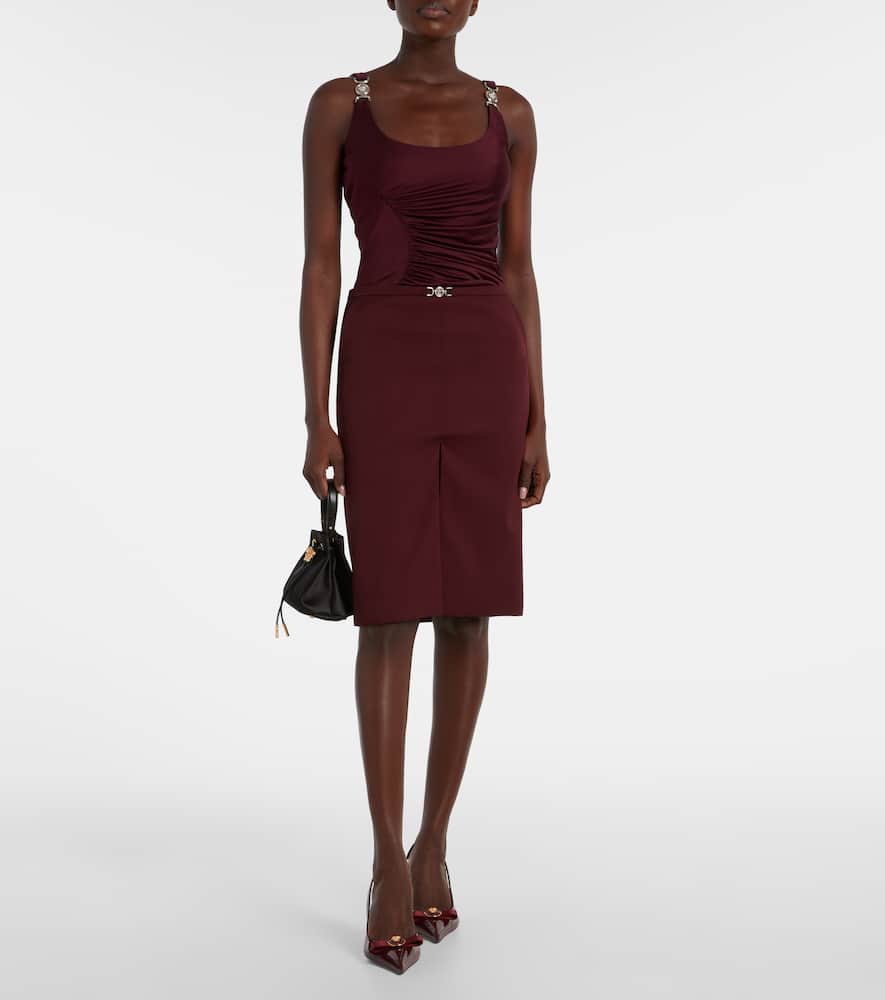 Medusa wool gabardine pencil skirt