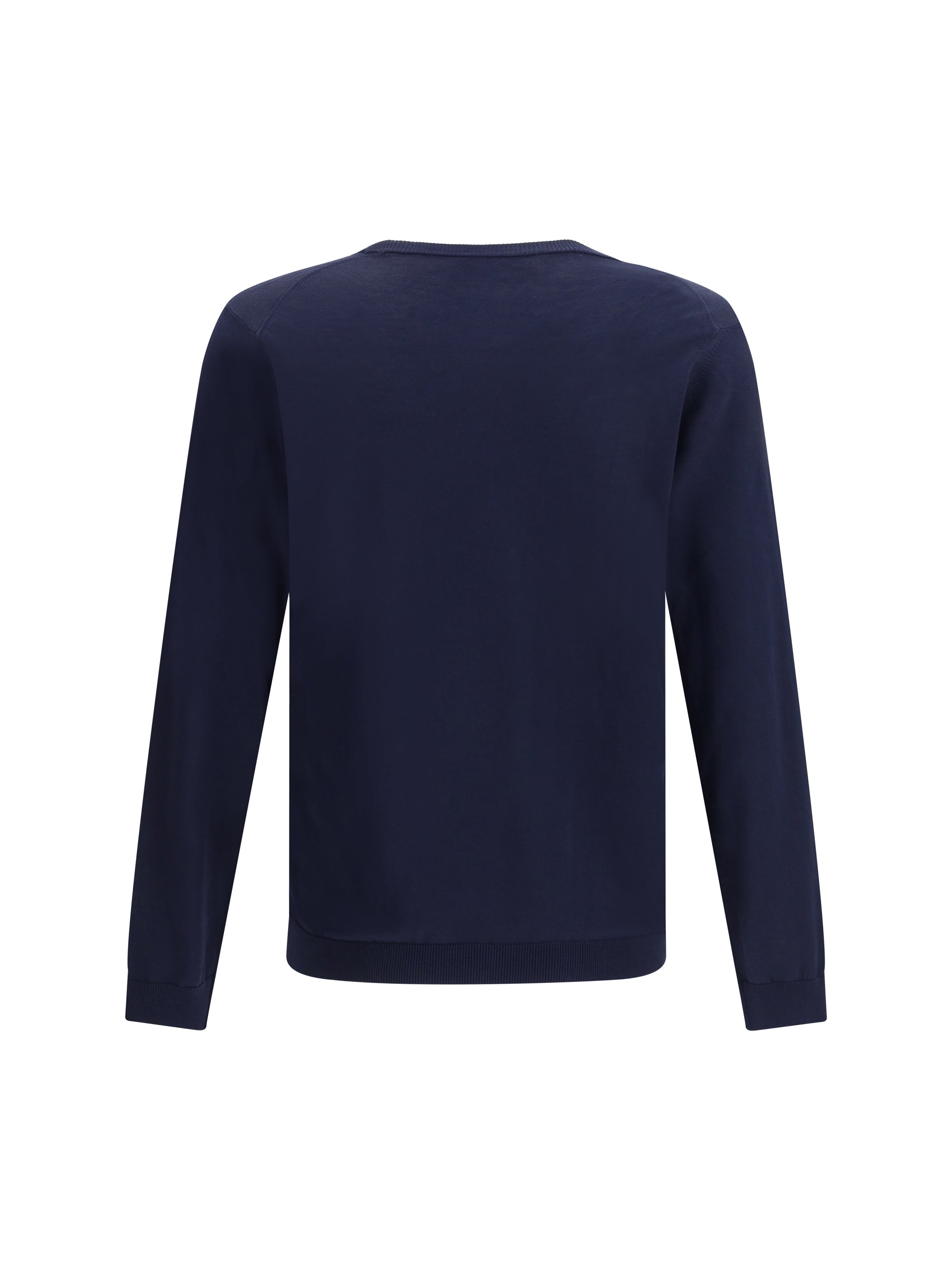 Crew Neck Cotton Sweater — Navy