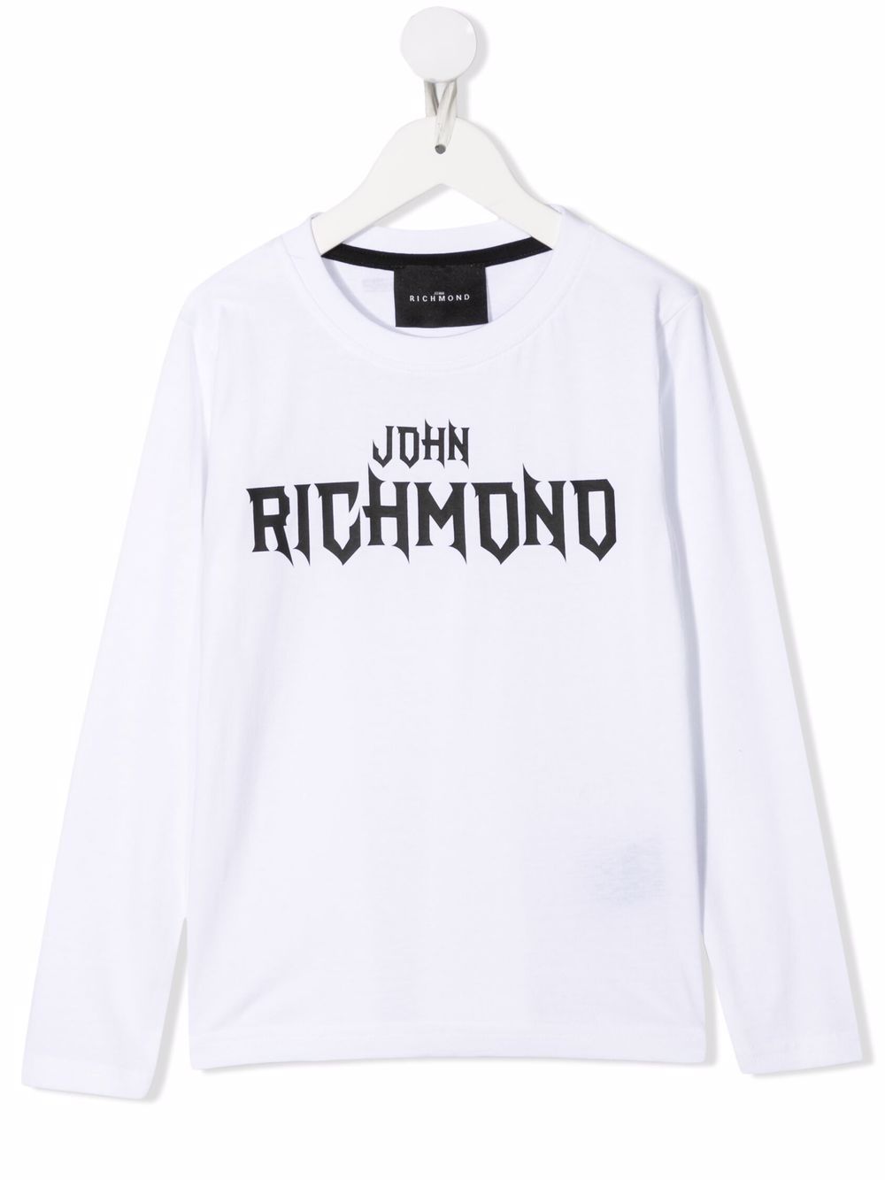 Logo print long sleeved T-shirt - White