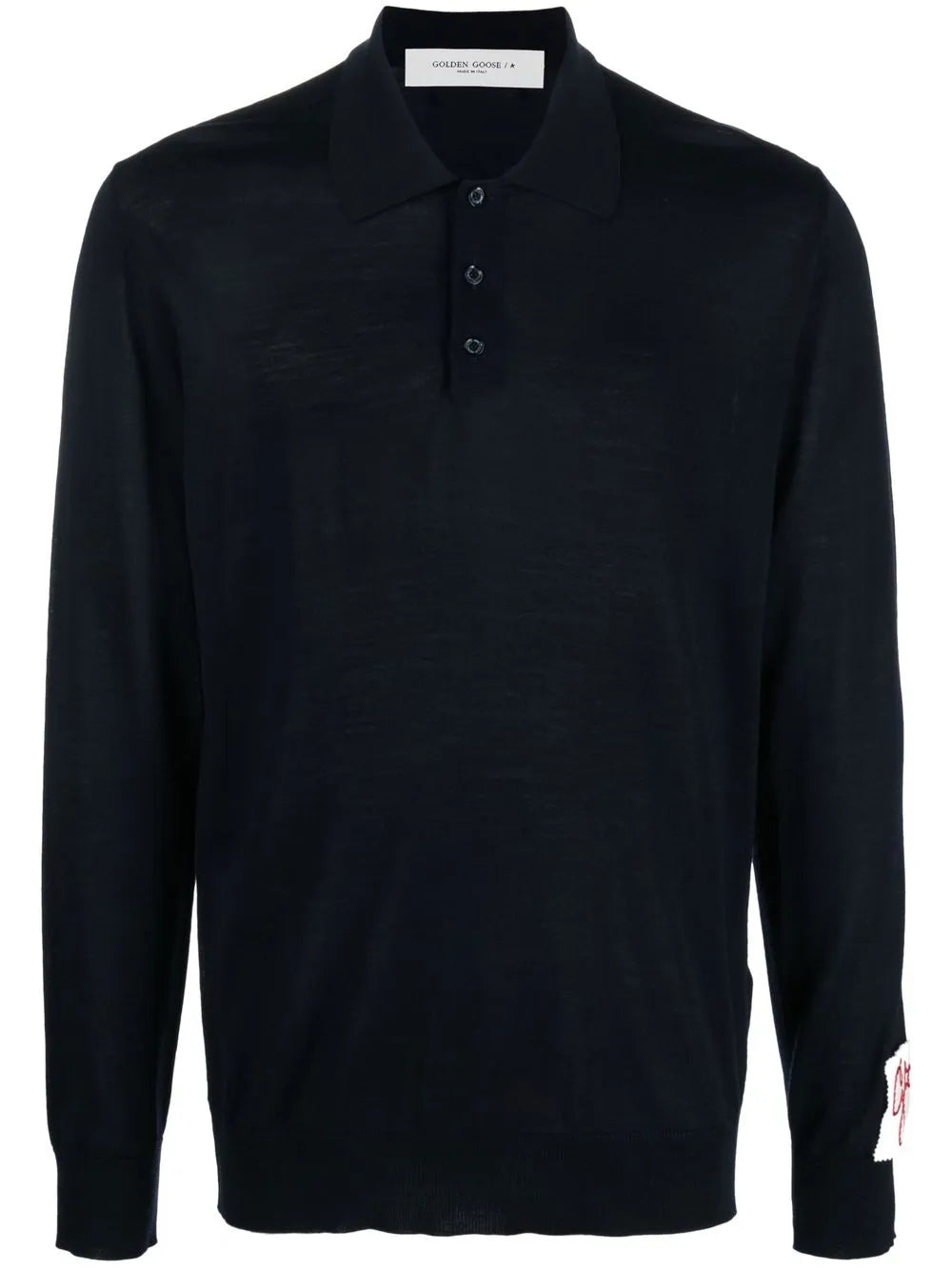 Virgin Wool Polo Shirt — Navy