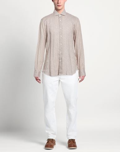 Man Shirt Beige Size 17 ½ Linen