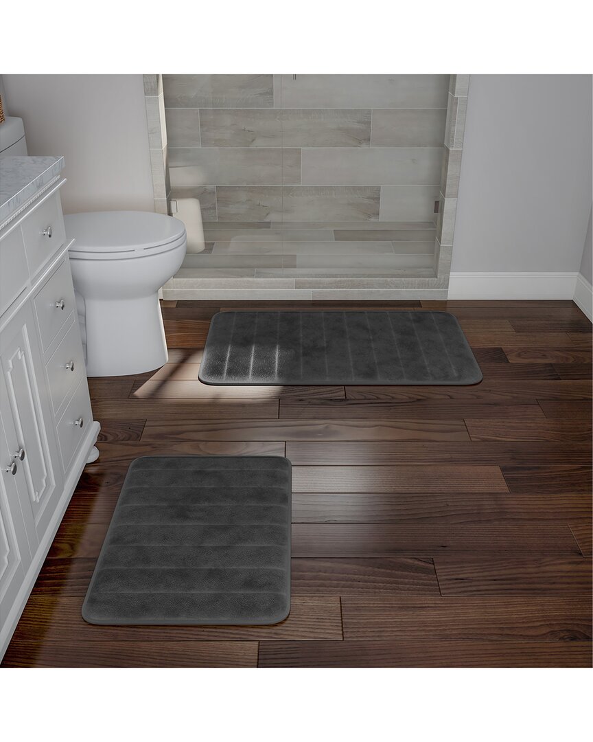 2Pc Memory Foam Quick Dry Bath Mat
