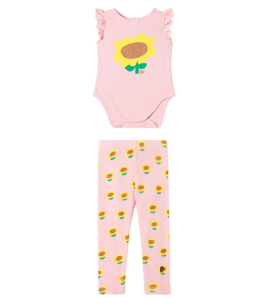Bobo Choses Baby Sunflower cotton-blend bodysuit and leggings set