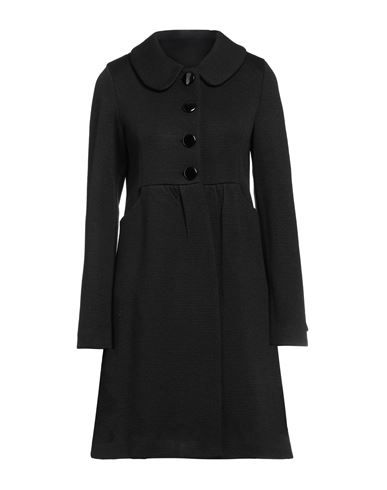 Woman Coat Black Size 6 Wool, Acrylic