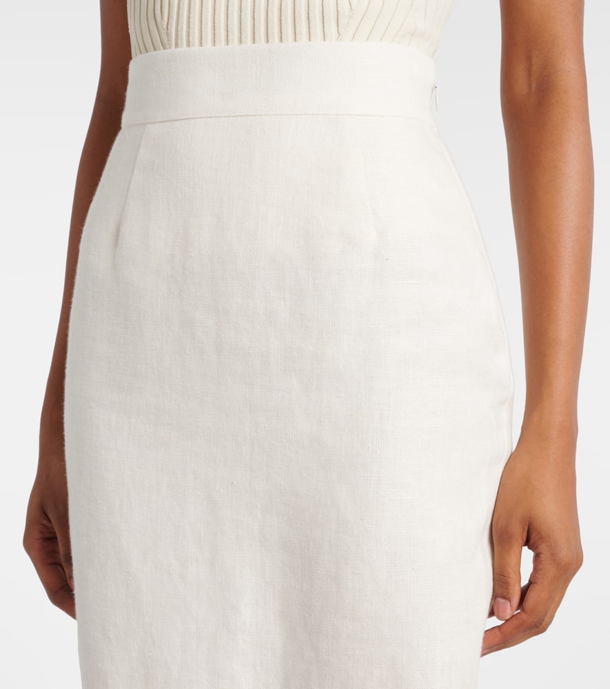 Matilda tiered linen pencil skirt