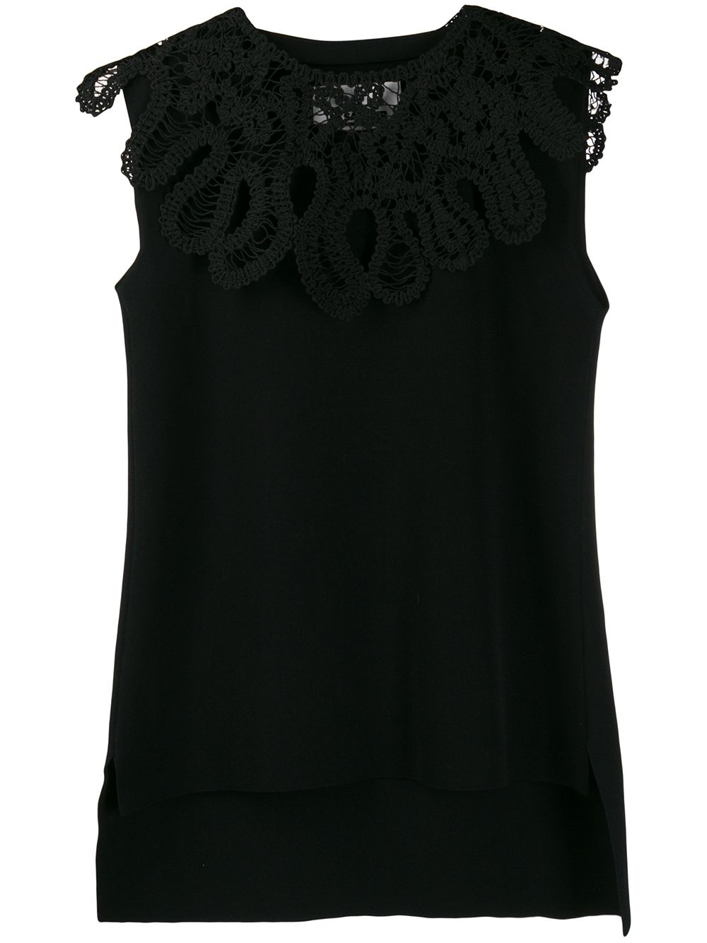 Embroidered sleeveless top - Black