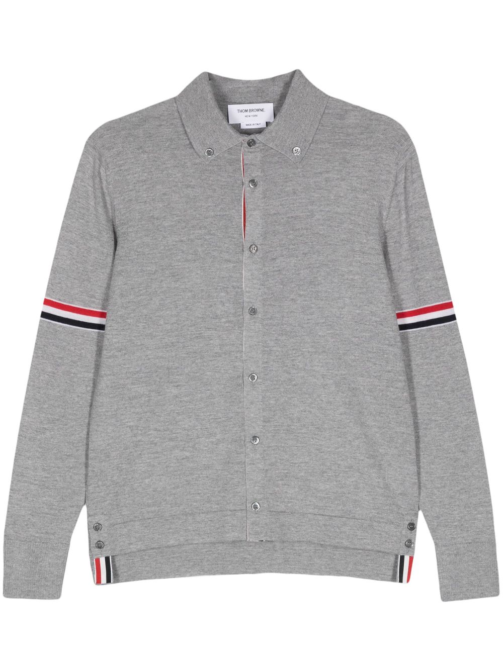 Striped wool buttoned jumper - Grey
