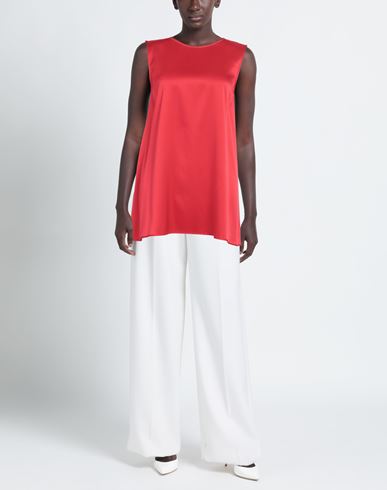 Purotatto Woman Top Red Size 6 Silk, Elastane
