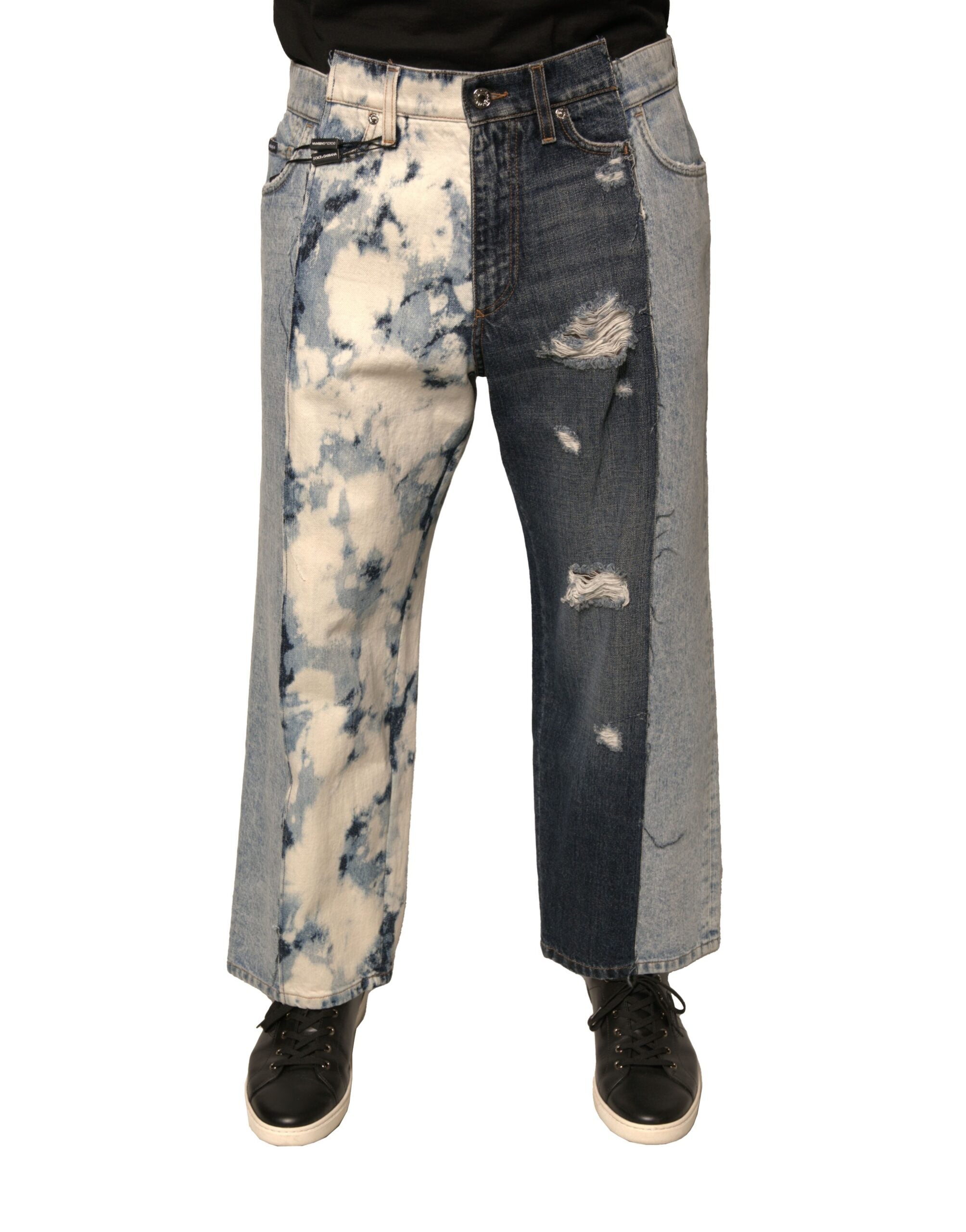 Patchwork Denim Jeans — Multicolor