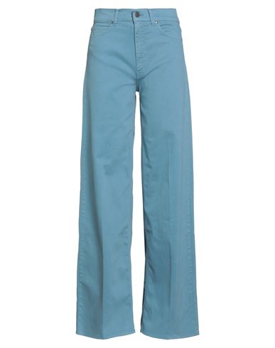 Woman Pants Slate blue Size 24 Cotton, Elastane