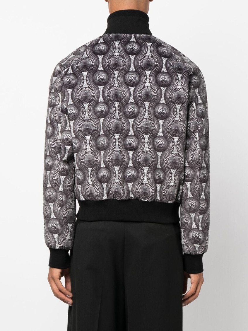 - Printed Velvet Bomber Jacket