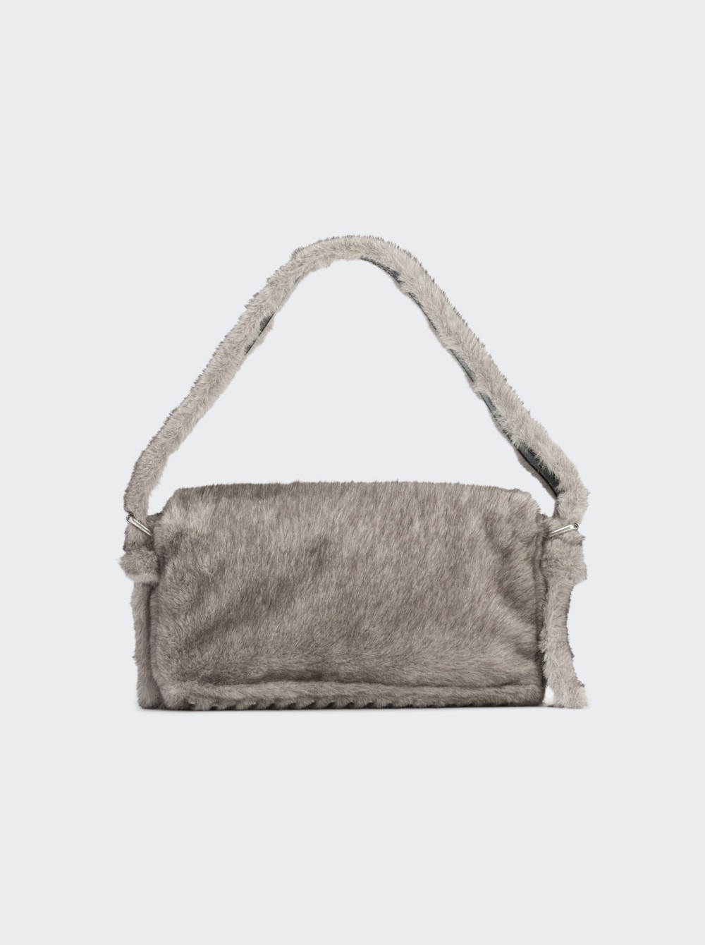 Ricco Slim Flap Bag Grey Faux Fur