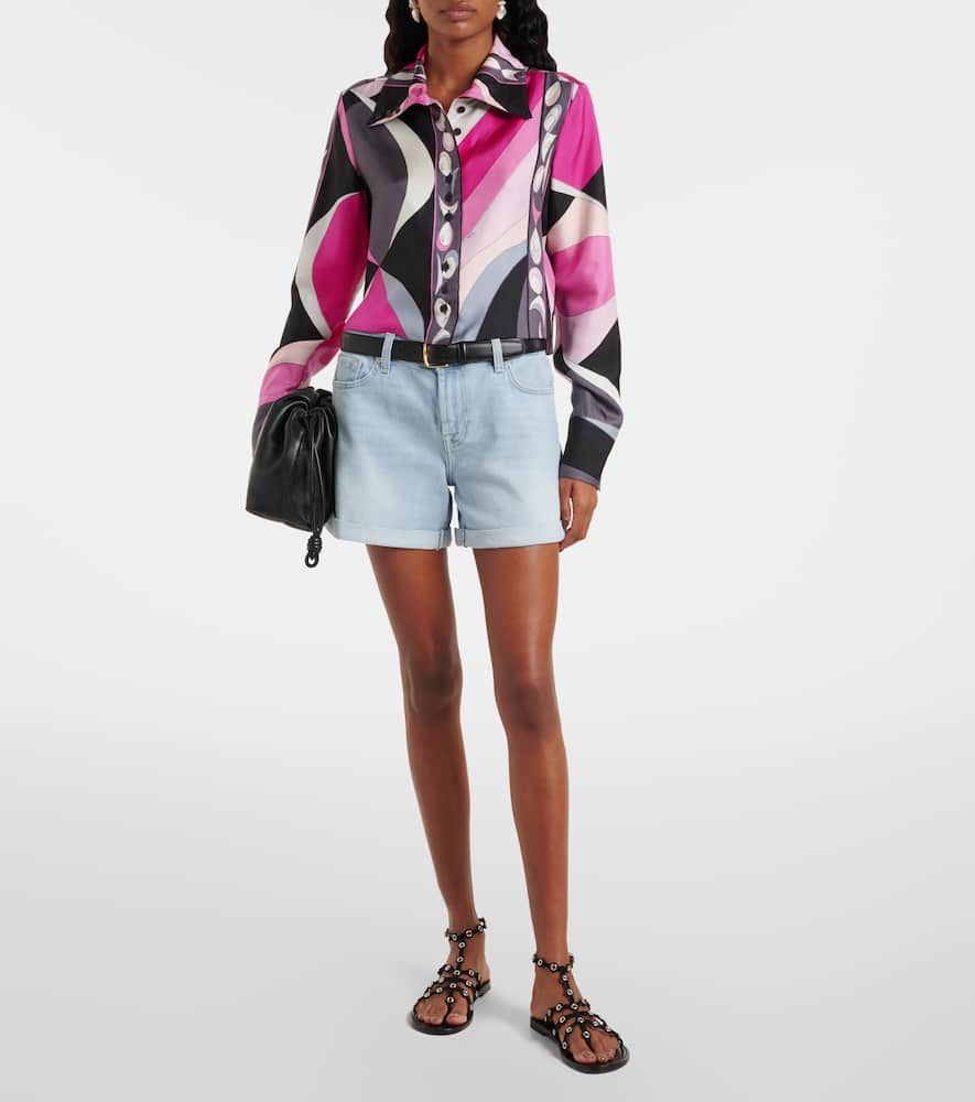 7 For All Mankind Mid-rise denim shorts