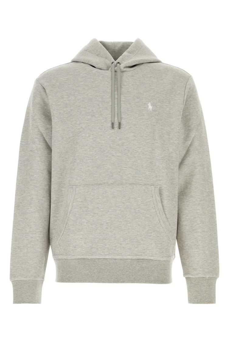 Melange Grey Cotton Blend Sweatshirt Darksportheatherc1730 Exterior: Polyester Felpe - Men