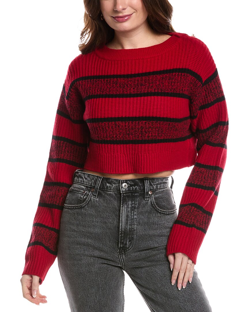 Crop Boatneck Wool Pullover