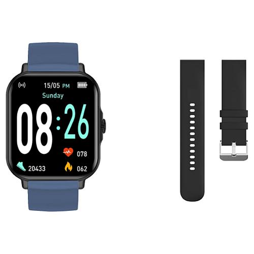 E41 Black Bluetooth Smart Watch with Extra Band