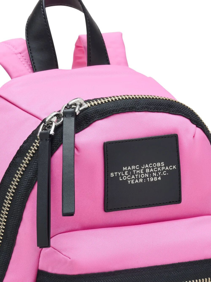 Pink The Biker Nylon Medium Backpack
