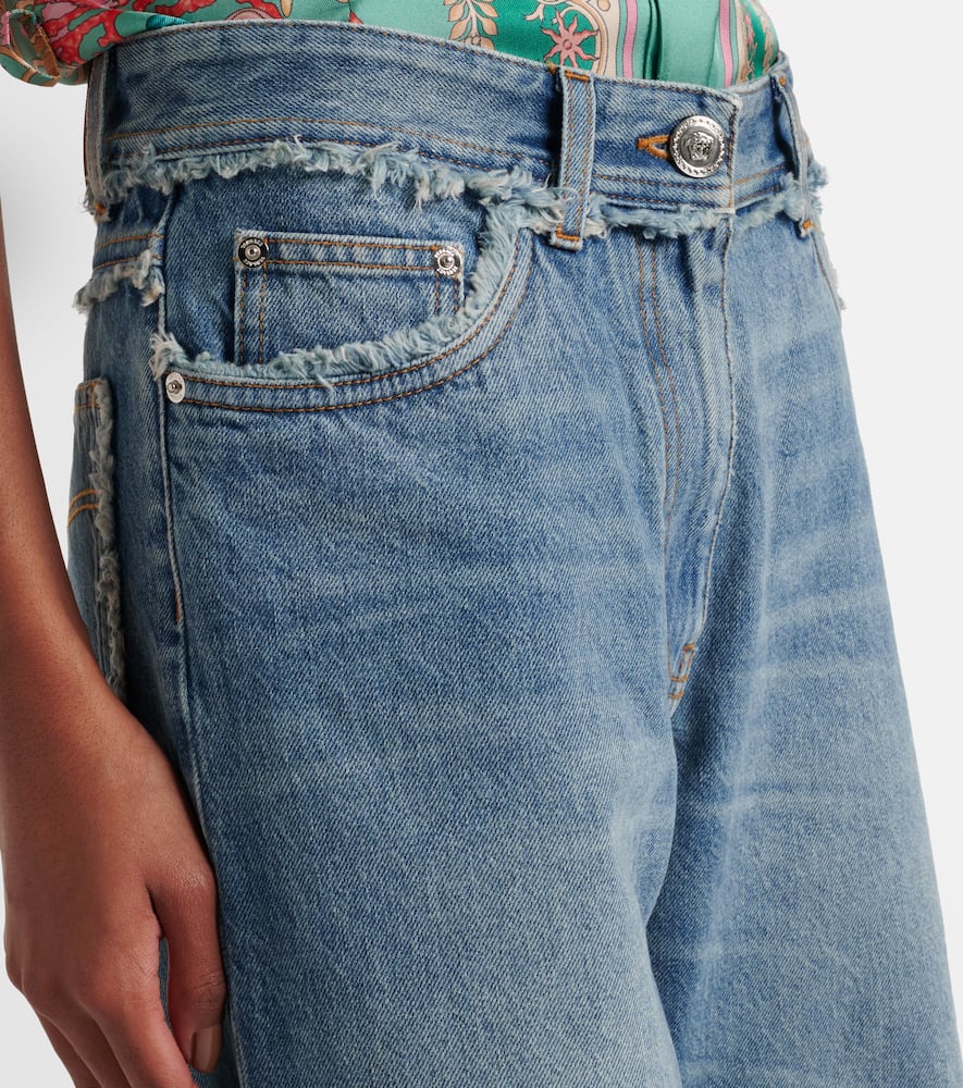 Mid-rise wide-leg jeans