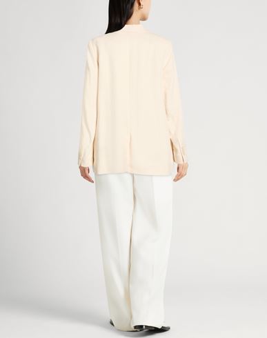 Woman Blazer Ivory Size 3 Linen, Viscose