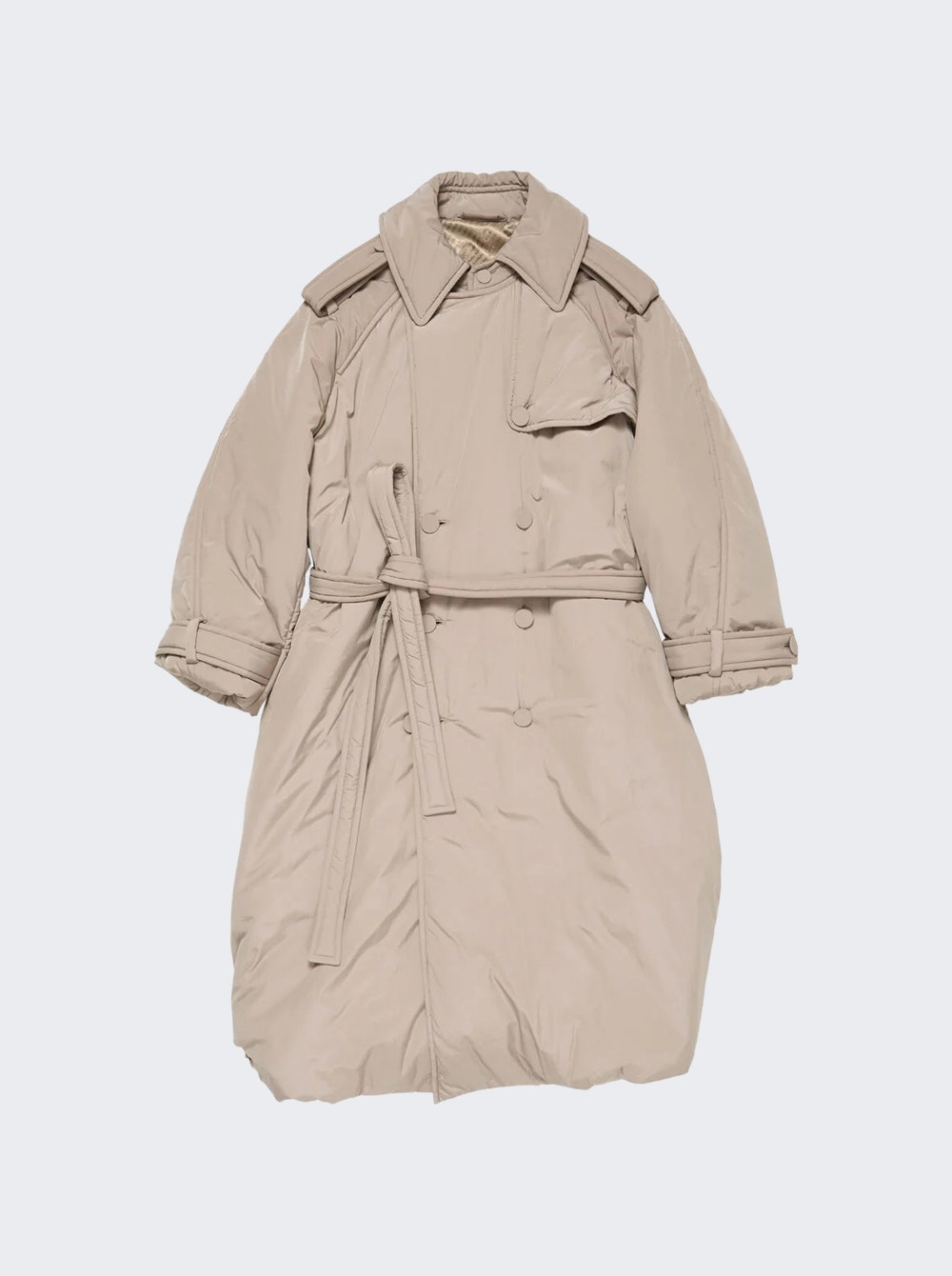 Padded Trench Coat Almond Brown