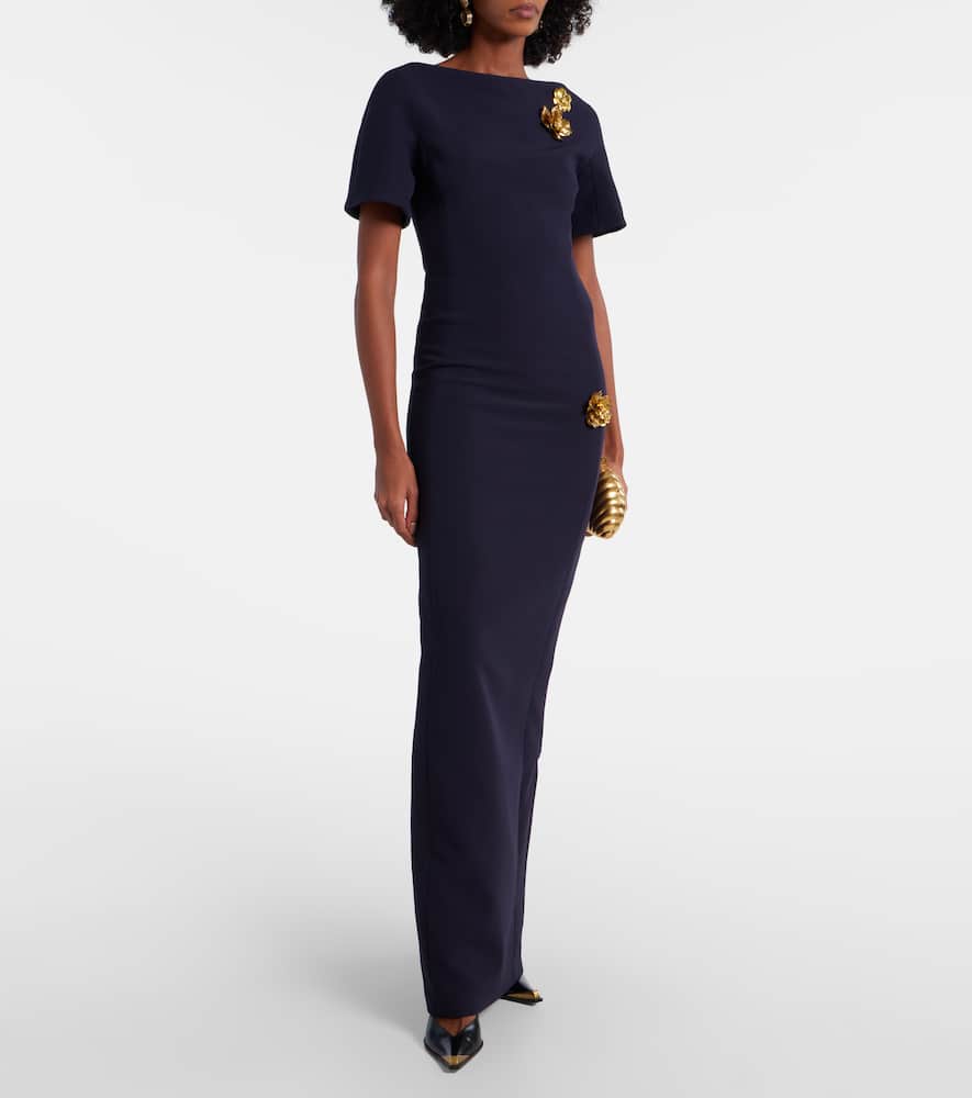 Lacin embellished crêpe gown