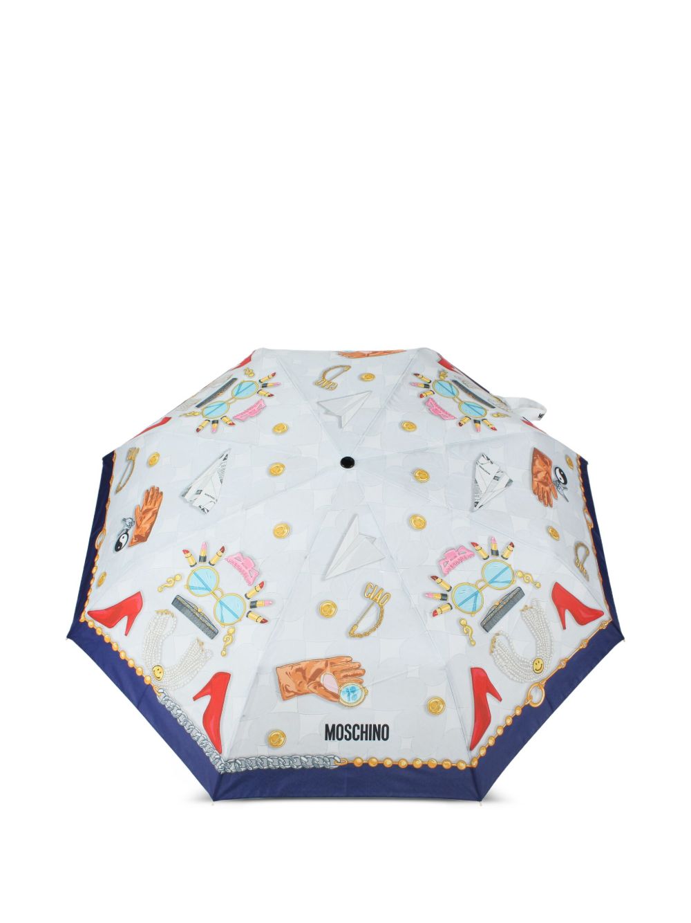 Moschino fashion-print umbrella - White