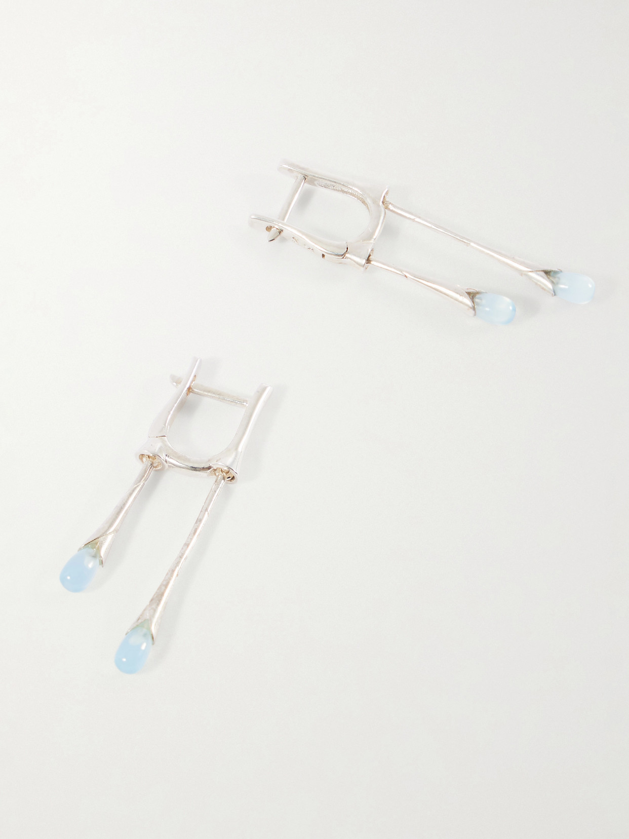 Gocciola Sterling Silver And Chalcedony Hoop Earrings - One size
