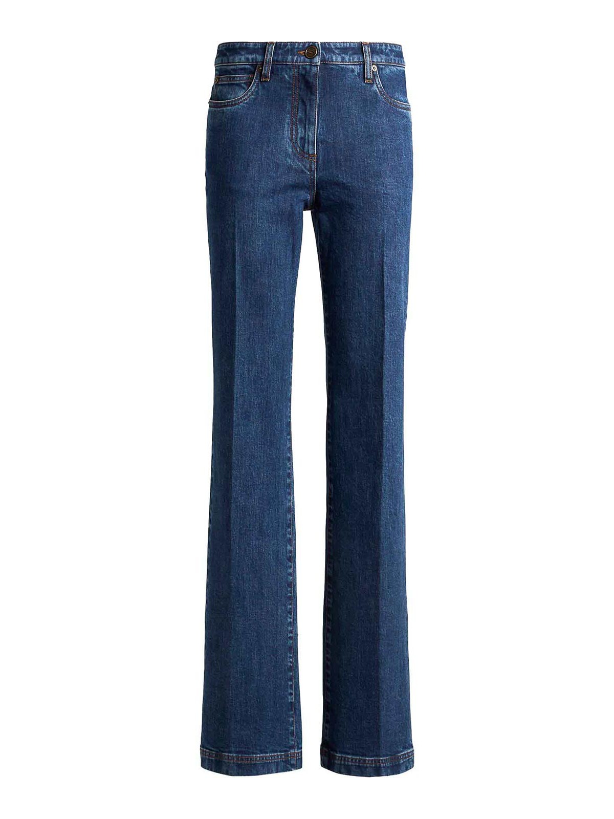 Straight-Leg Blue Stretch Cotton Denim Jeans
