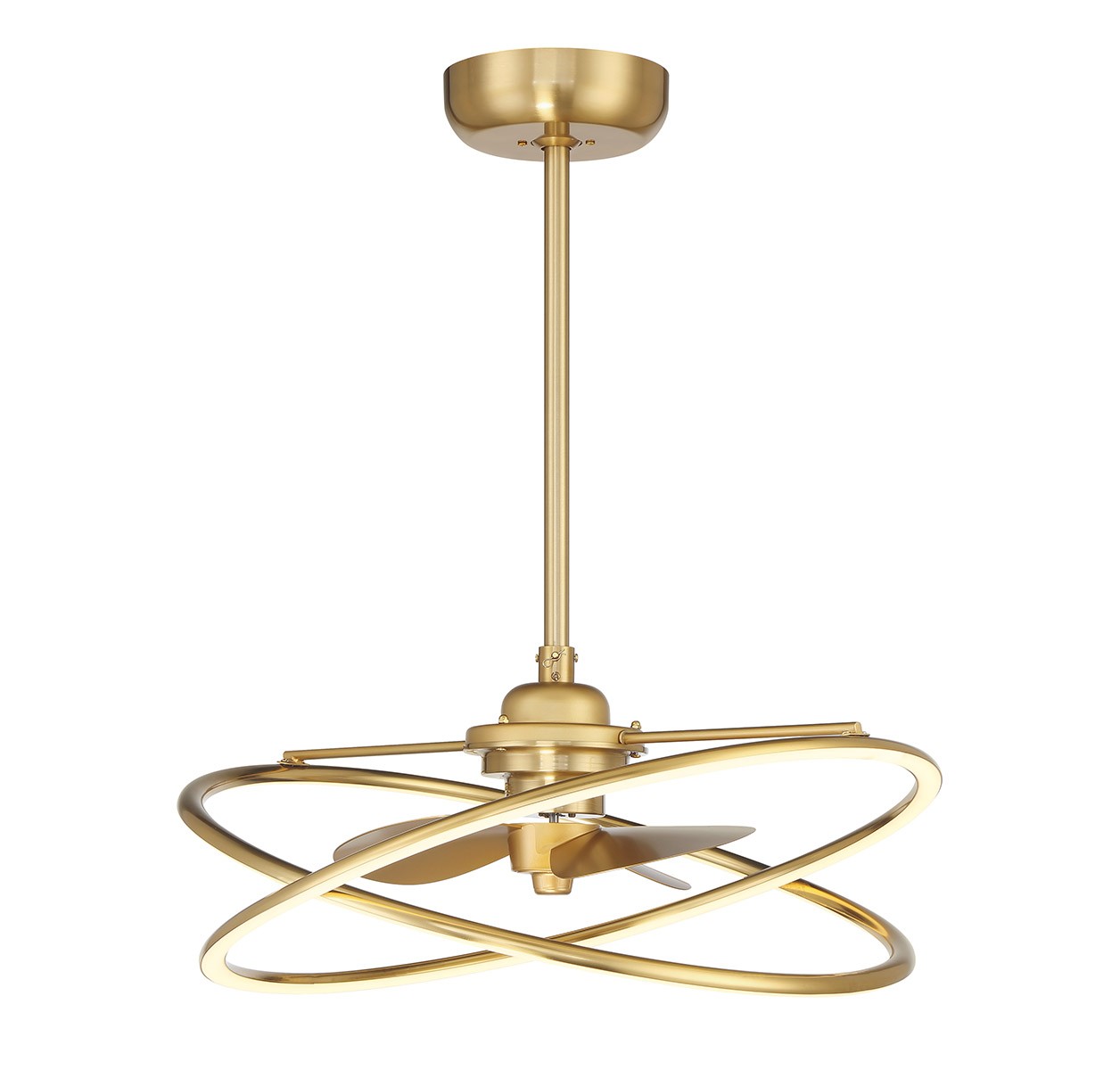 Warm Brass LED Fan D'Lier from the Dorado Collection