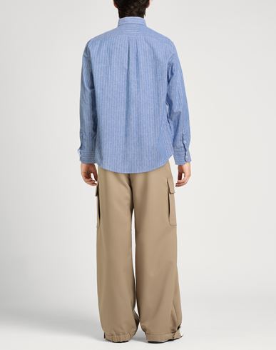 Man Shirt Light blue Size XXL Cotton, Linen