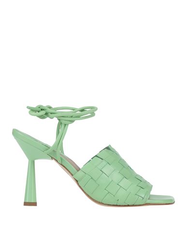 Woman Sandals Light green Size 7 Leather