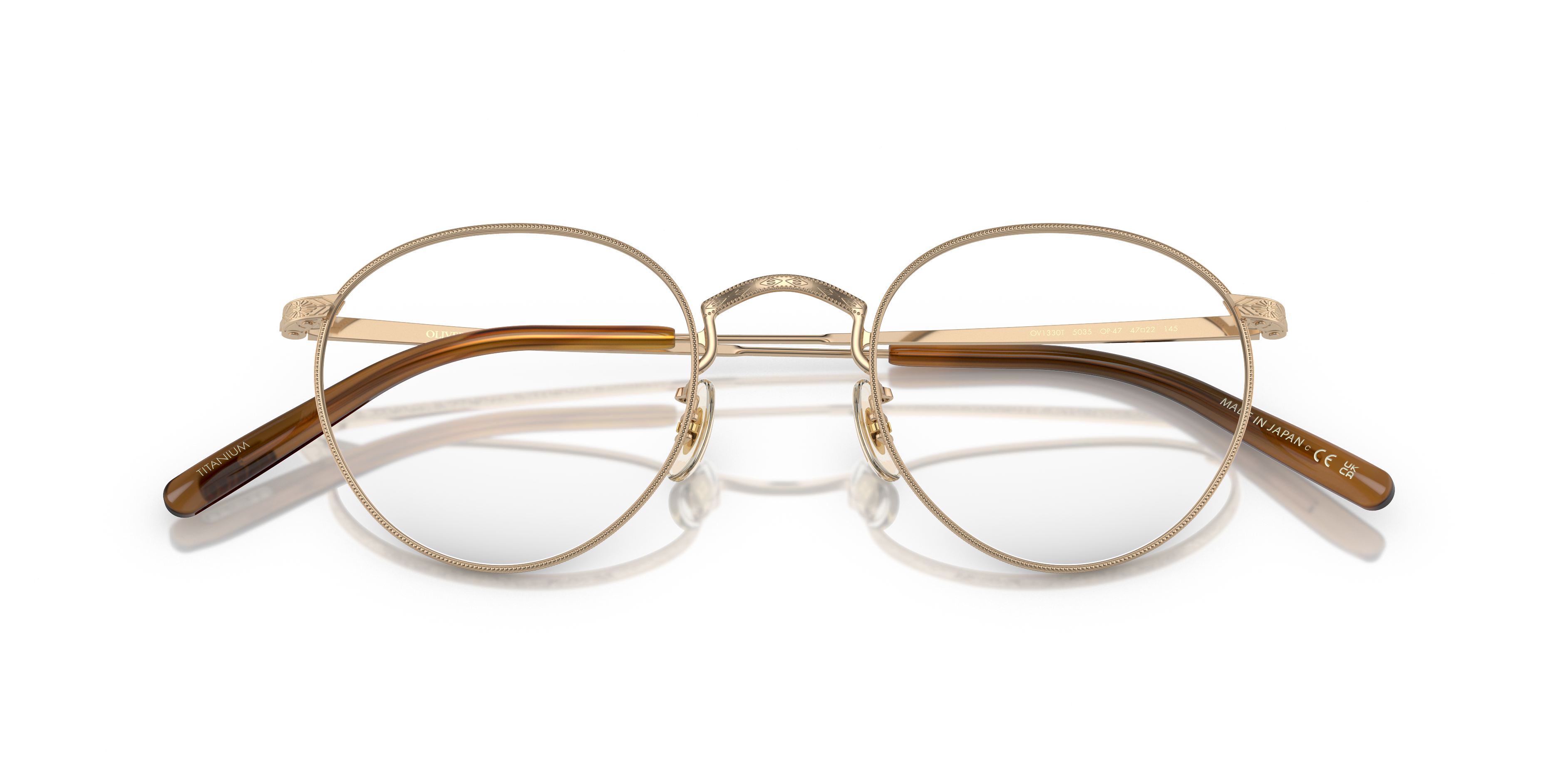 Oliver Peoples Unisex Oliver Peoples OV1330T OP-47 5035 Optical frames Titanium Gold Transparent Pantos Norma