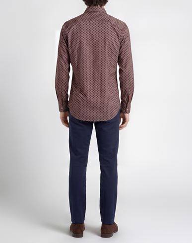 Man Shirt Brown Size M Cotton, Elastane