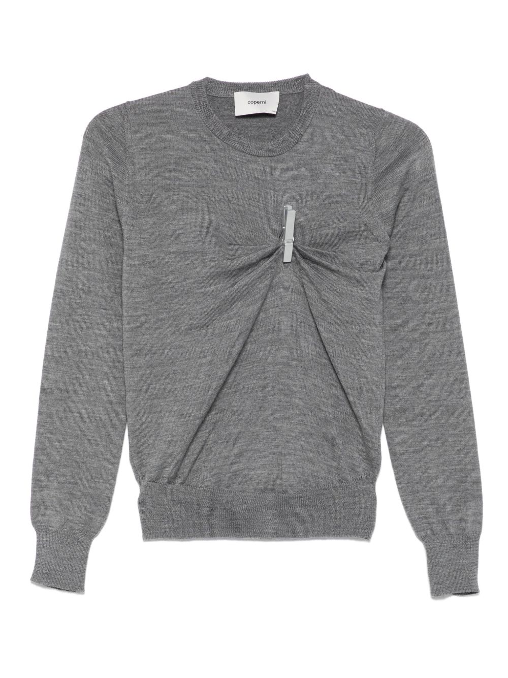 Clip-detail fine-knit jumper - Black