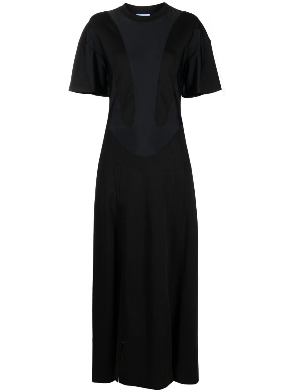 Organic-cotton side-slit maxi dress - Black