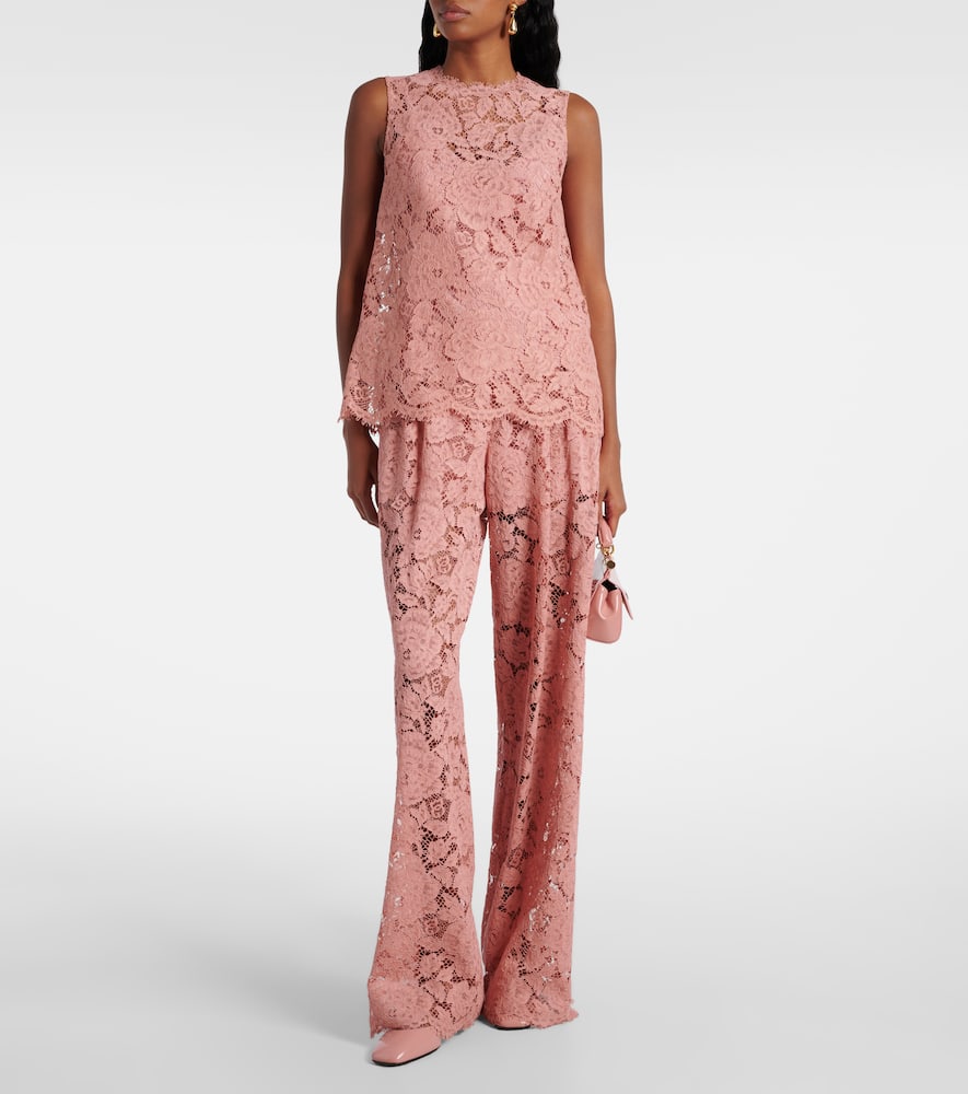 Lace wide-leg pants
