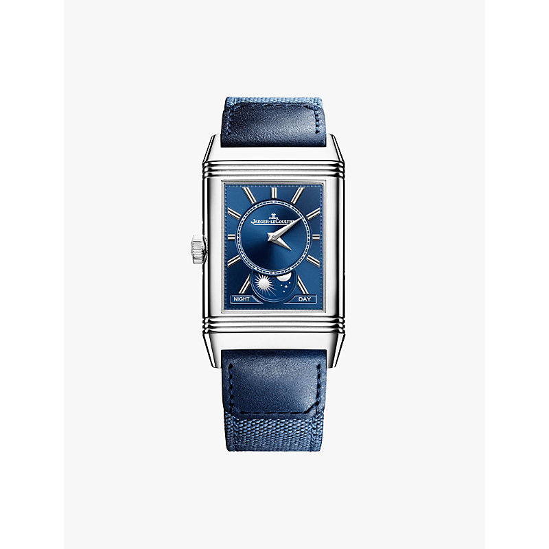 White Q3918420 Reverso Tribute Duoface Calendar Stainless-steel and Leather Manual Watch 