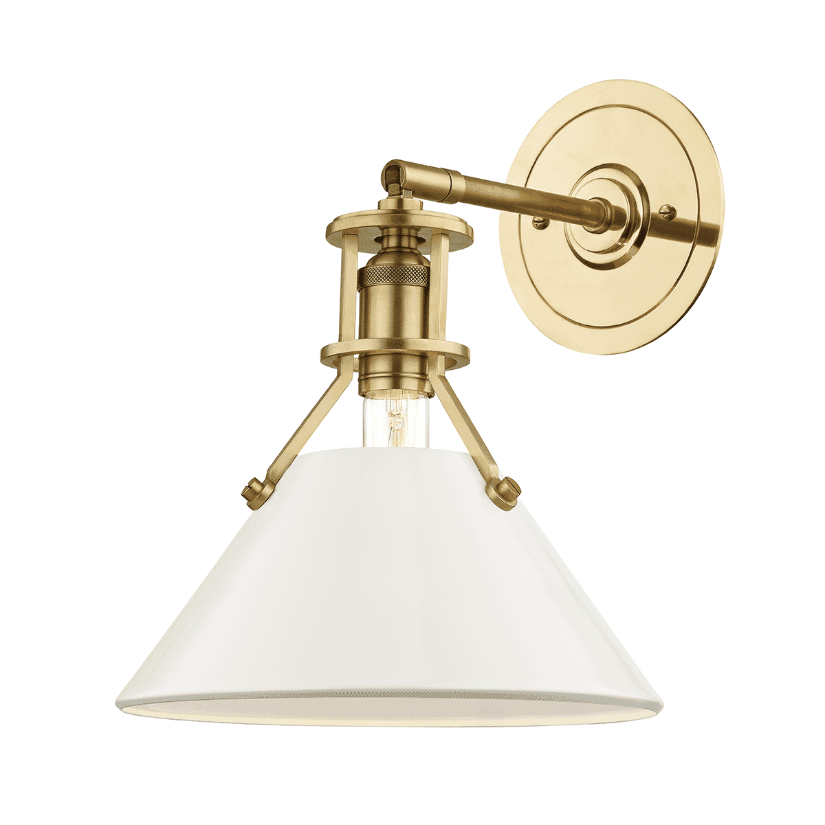 Hudson Valley Painted No. Mark D. Sikes 11" Wall Sconce in Aged Bra